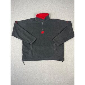 University Of Wisconsin Badgers Fleece Pullover Mens XL Gray Columbia 1/4 Zip UW